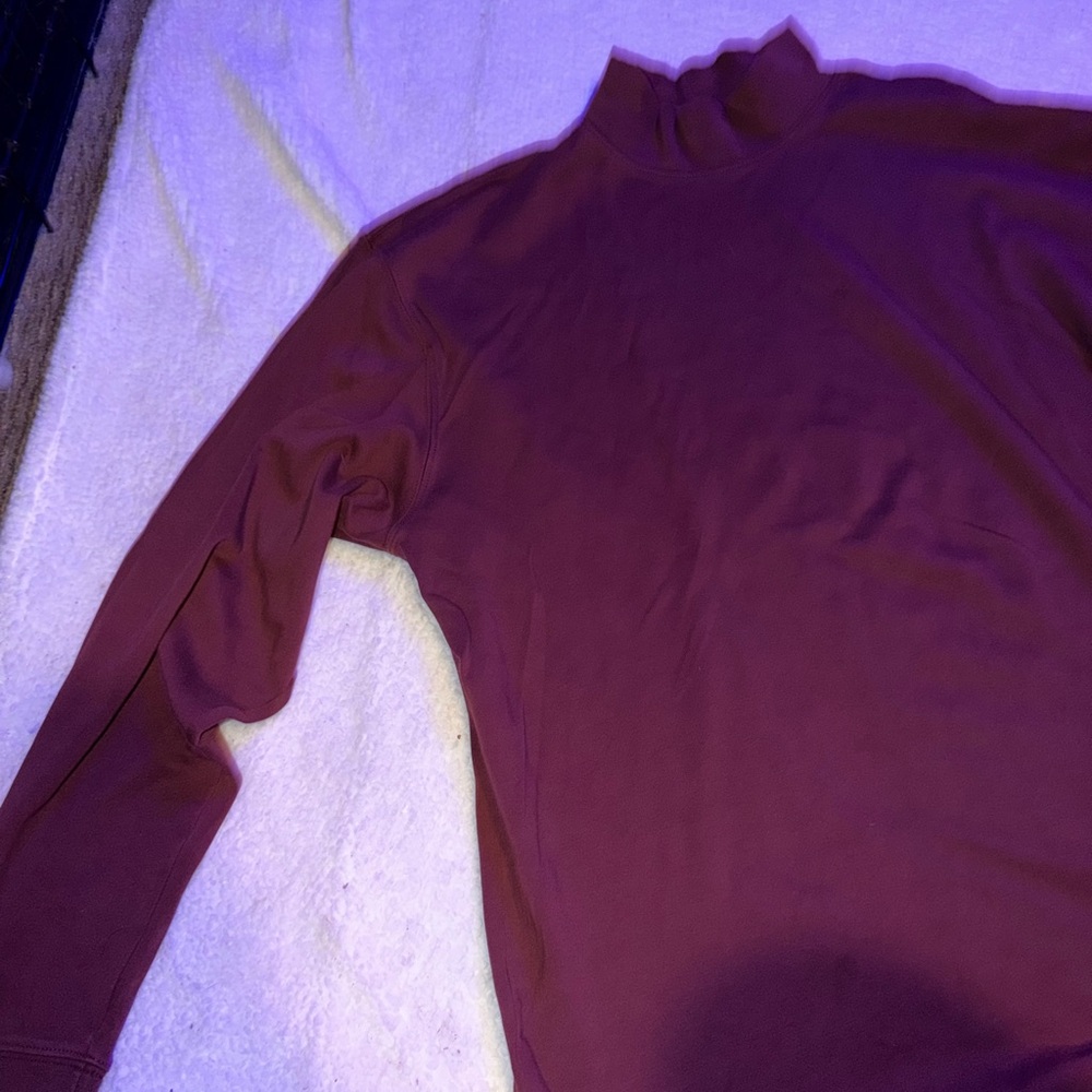 L.L. Bean Long Sleeve Mock Neck Top in Rose Plum